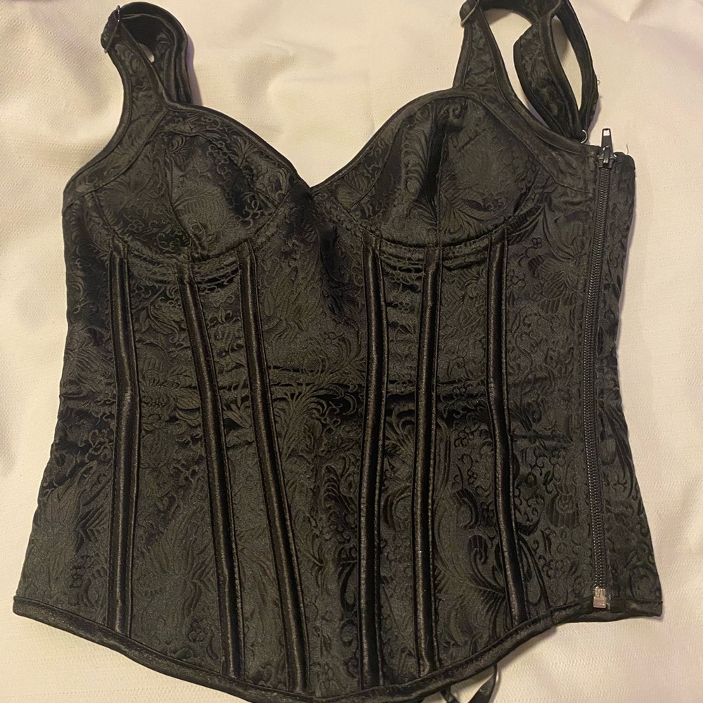 Black Floral Corset Bustier - Women Intimates